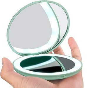 lighted makeup mirror for travel, purse, etc